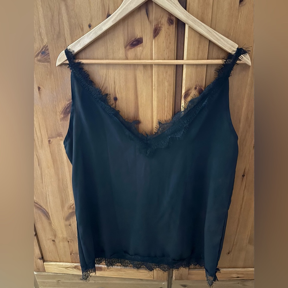 Black Lace Trim Camisole